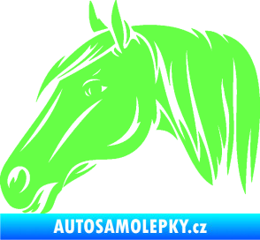 Samolepka Kůň 065 levá hlava s hřívou Fluorescentní zelená