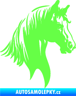 Samolepka Kůň 066 pravá hlava s hřívou Fluorescentní zelená