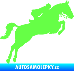Samolepka Kůň 076 pravá parkur Fluorescentní zelená