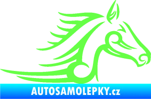 Samolepka Kůň 081 pravá hlava tattoo Fluorescentní zelená