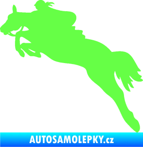 Samolepka Kůň 084 levá s jezdkyní Fluorescentní zelená