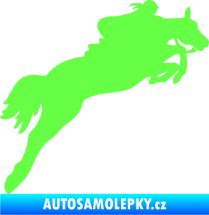 Samolepka Kůň 084 pravá s jezdkyní Fluorescentní zelená