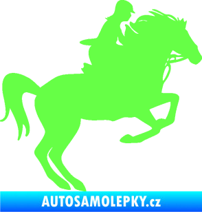 Samolepka Kůň 091 pravá skok Fluorescentní zelená