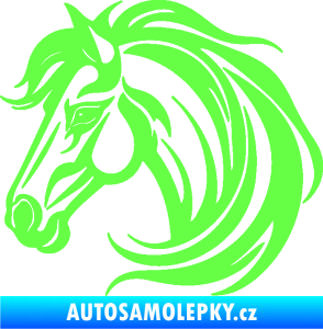 Samolepka Kůň 103 levá hlava Fluorescentní zelená