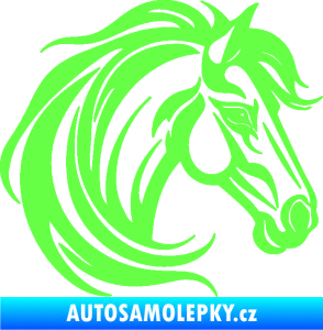 Samolepka Kůň 103 pravá hlava Fluorescentní zelená