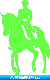 Samolepka Kůň drezura levá Fluorescentní zelená
