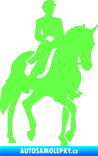 Samolepka Kůň drezura pravá Fluorescentní zelená