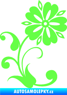 Samolepka Květina dekor 001 pravá Fluorescentní zelená