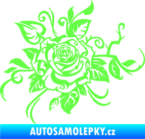 Samolepka Květina dekor 016 levá růže Fluorescentní zelená
