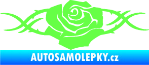 Samolepka Květina dekor 020 pravá růže s trny Fluorescentní zelená