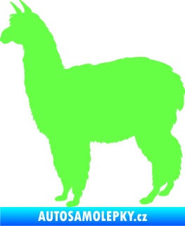 Samolepka Lama 002 levá alpaka Fluorescentní zelená