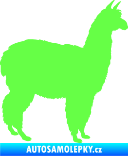 Samolepka Lama 002 pravá alpaka Fluorescentní zelená