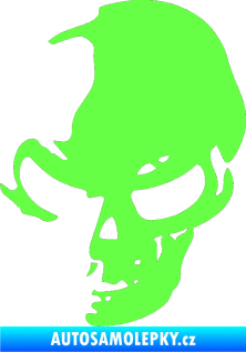 Samolepka Lebka 002 levá Fluorescentní zelená