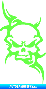 Samolepka Lebka 004 pravá Fluorescentní zelená