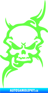 Samolepka Lebka 004 levá Fluorescentní zelená