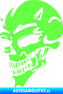 Samolepka Lebka 005 levá čertí rohy Fluorescentní zelená