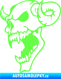 Samolepka Lebka 007 levá ďábel Fluorescentní zelená
