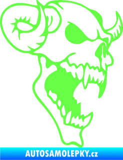 Samolepka Lebka 007 pravá ďábel Fluorescentní zelená