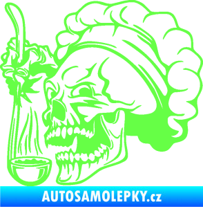 Samolepka Lebka 042 kuchař levá Fluorescentní zelená