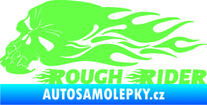 Samolepka Lebka 051 levá rough rider Fluorescentní zelená