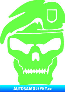 Samolepka Lebka army levá Fluorescentní zelená