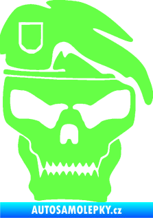 Samolepka Lebka army pravá Fluorescentní zelená