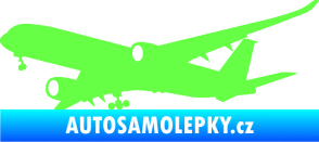 Samolepka Letadlo 017 levá Airbus A 350 Fluorescentní zelená