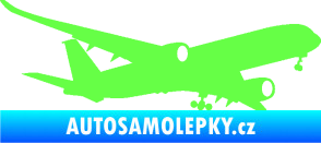 Samolepka Letadlo 017 pravá Airbus A 350 Fluorescentní zelená