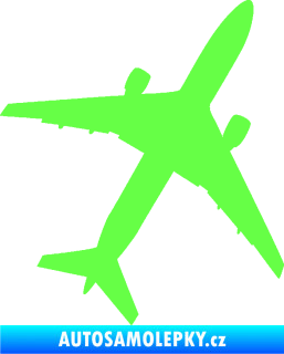 Samolepka Letadlo 018 pravá Fluorescentní zelená