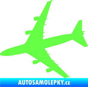 Samolepka letadlo 023 levá Jumbo Jet Fluorescentní zelená