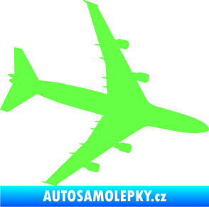 Samolepka letadlo 023 pravá Jumbo Jet Fluorescentní zelená