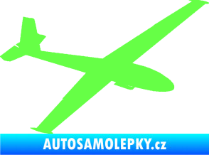 Samolepka Letadlo 025 pravá kluzák Fluorescentní zelená