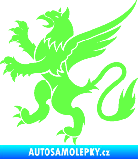 Samolepka Lev heraldika 003 levá Fluorescentní zelená
