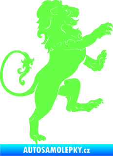 Samolepka Lev heraldika 004 pravá Fluorescentní zelená