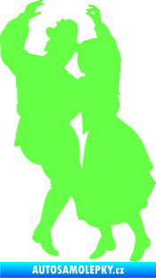 Samolepka Lidový tanec levá Fluorescentní zelená
