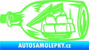 Samolepka Loď v láhvi 001 levá Fluorescentní zelená