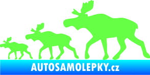 Samolepka Losí rodinka levá Fluorescentní zelená