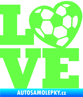 Samolepka Love fotbal Fluorescentní zelená