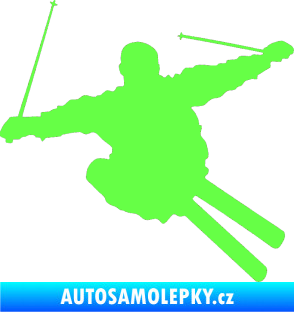Samolepka Lyžař 001 pravá Fluorescentní zelená