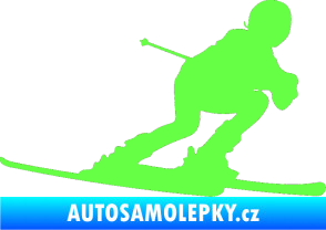 Samolepka Lyžař 002 pravá Fluorescentní zelená