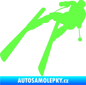 Samolepka Lyžař 007 levá Fluorescentní zelená