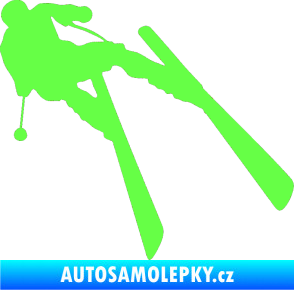 Samolepka Lyžař 007 pravá Fluorescentní zelená