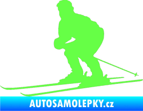 Samolepka Lyžař 009 levá Fluorescentní zelená