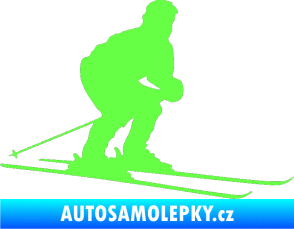 Samolepka Lyžař 009 pravá Fluorescentní zelená