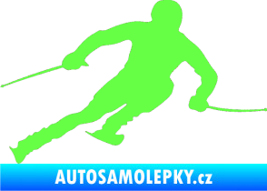 Samolepka Lyžař 012 pravá Fluorescentní zelená