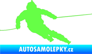 Samolepka Lyžař 015 levá Fluorescentní zelená