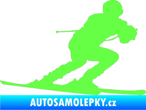Samolepka Lyžař 017 pravá Fluorescentní zelená