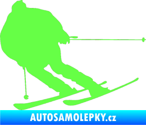 Samolepka Lyžař 019 levá Fluorescentní zelená