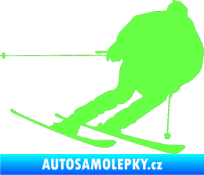 Samolepka Lyžař 019 pravá Fluorescentní zelená