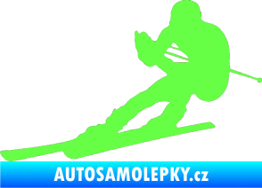 Samolepka Lyžař 022 levá Fluorescentní zelená